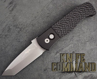 Pro-Tech Knives Emerson CQC7 Jigged Black Tanto Automatic Knife E7T05 Folder 3.25" Bead Blasted Blade