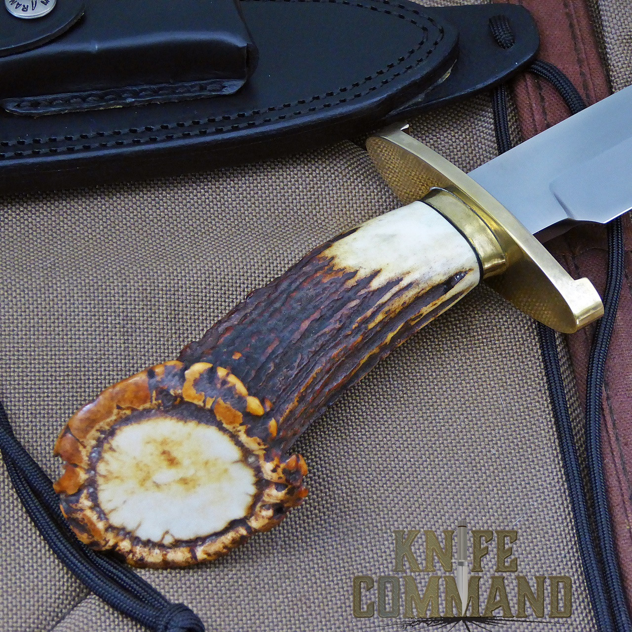 Randall Made Knives Pre-Owned Model 14 Attack SS Crown Stag Lugged Hilt Knife.  Big Crown Stag handle.