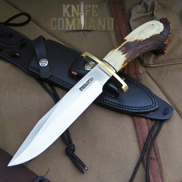 Randall Made Knives Pre-Owned Model 14 Attack SS Crown Stag Lugged Hilt Knife