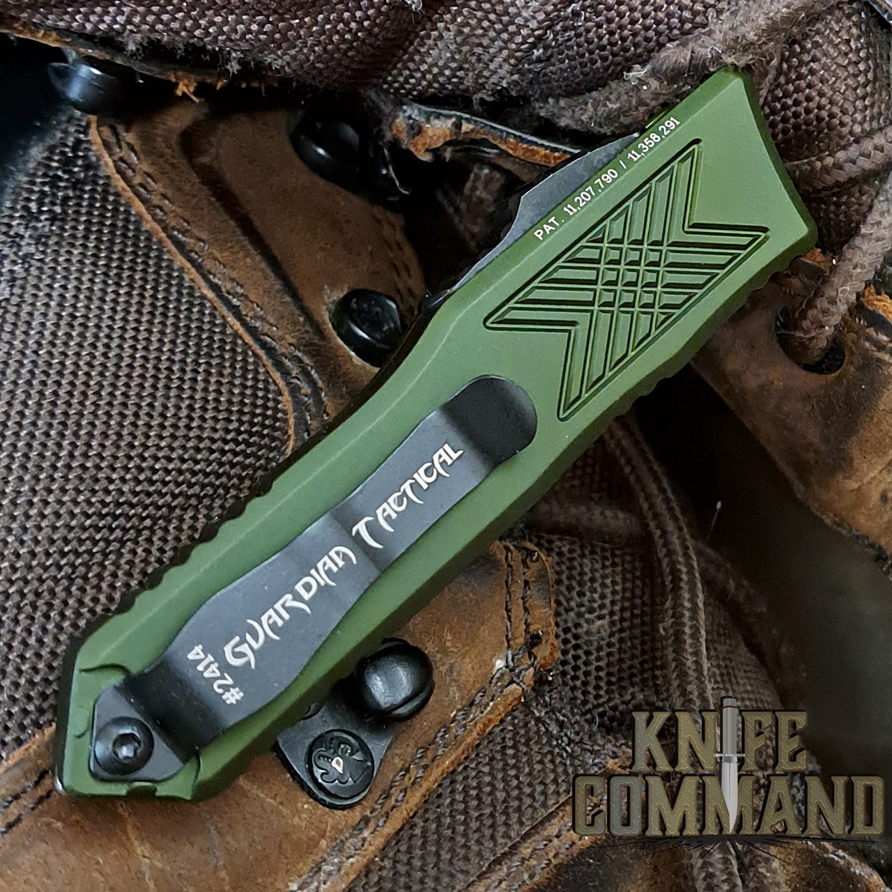 Guardian Tactical GTX-025 OTF OD Green Automatic Knife Black Tanto-point 12-8121