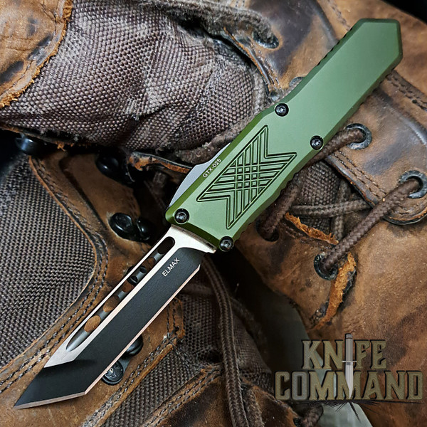 Guardian Tactical GTX-025 OTF OD Green Automatic Knife Two Tone Tanto-point 12-8221