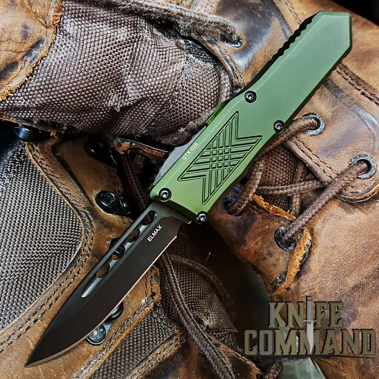 Guardian Tactical GTX-025 OTF OD Green Automatic Knife Black Drop-point 12-8111