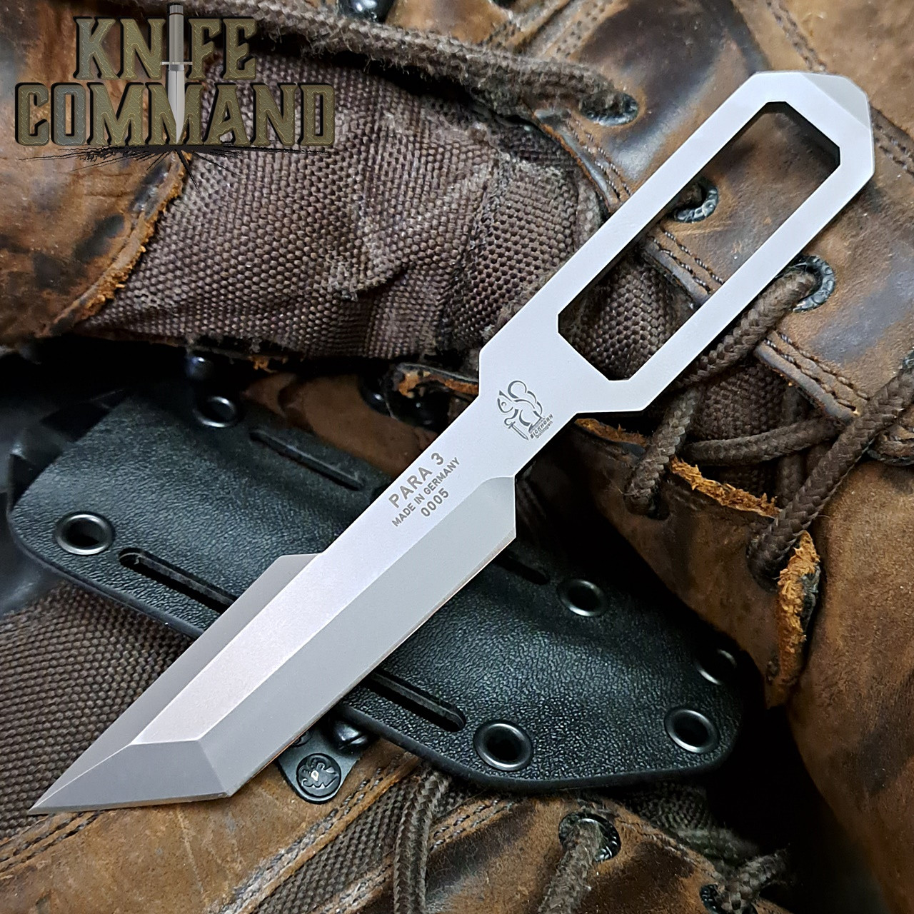 Solo G3 swisspoint② Eickhorn Solingen Para-3 Silver Tanto Neck / Boot Knife - KnifeCommand