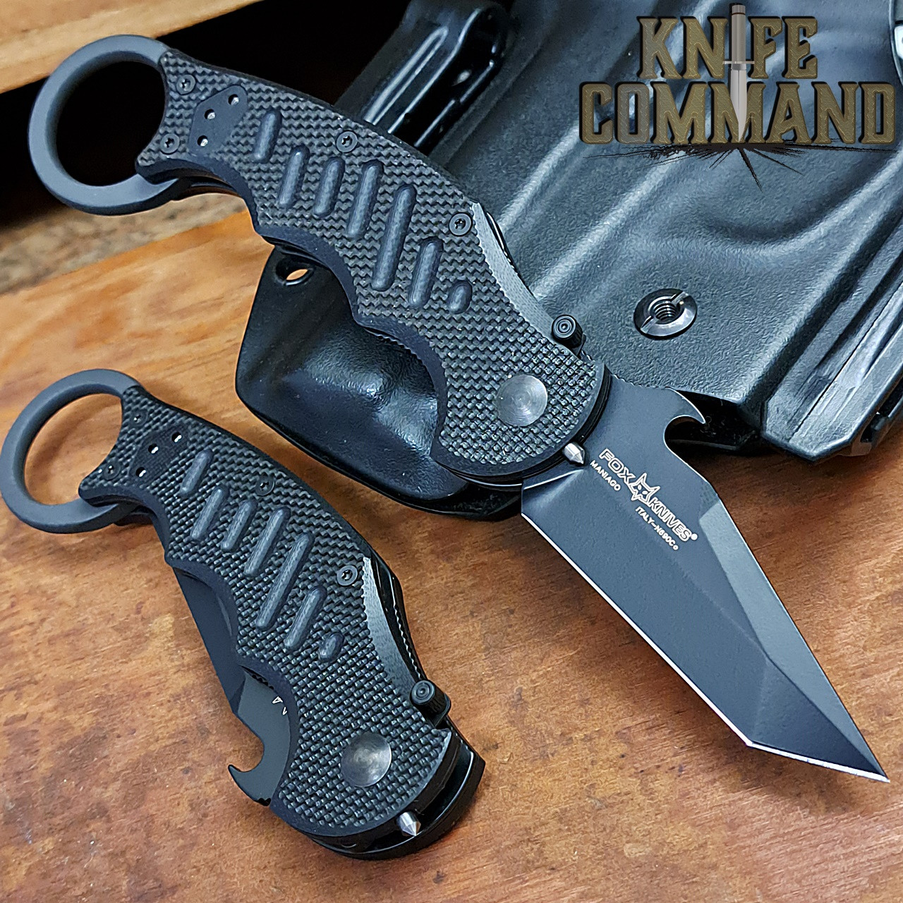 Lucifers Hammer 新品 ブラックメタル Fox Knives FX-597XT Dart Folding Karambit Tanto Knife Black G10