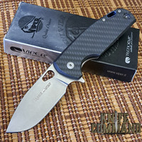 Viper Knives Jesper Voxnaes Kyomi Titanium and Carbon Fiber Flipper Folding Knife 5934FC