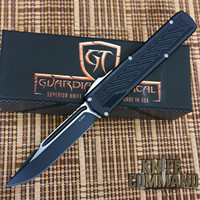 Guardian Tactical Custom Scout Black OTF Automatic Knife Two-Tone Clip Point Elmax Blade 143211