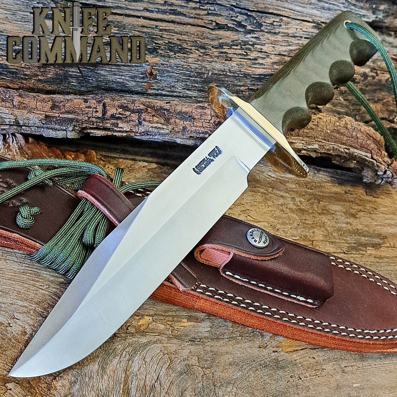 Randall Made Knives Model 14 Attack Green Micarta #1 Fighter Style Hilt Knife