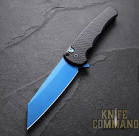 Pro-Tech Knives 5236-SB Malibu Black Dragon Textured Manual Flipper Knife Folder 3.25" CPM-20CV Sapphire Blue Reverse Tanto Blade