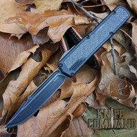 Guardian Tactical Black Scout Carbon Fiber OTF Automatic Knife Dark Stonewash Clip Point Elmax Blade 142611