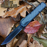 Guardian Tactical Black Scout Carbon Fiber OTF Automatic Knife Black Clip Point Elmax Blade 142111 B