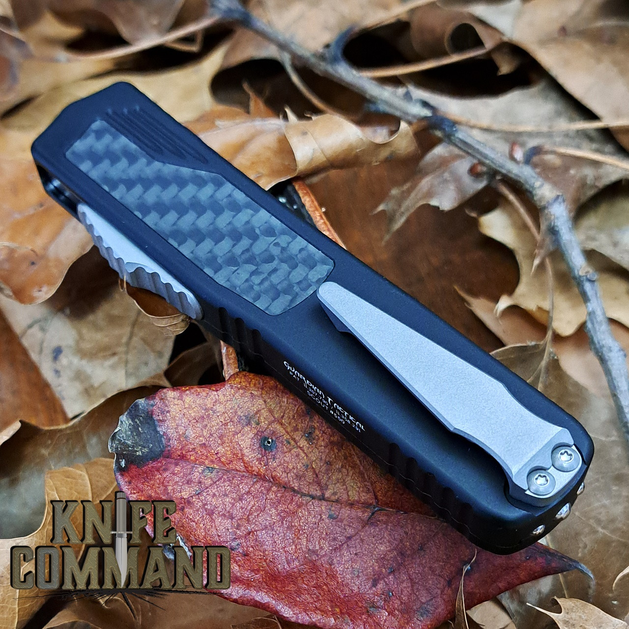 Guardian Tactical Black Scout Carbon Fiber OTF Automatic Knife Two-Tone Clip Point Elmax Blade 142211