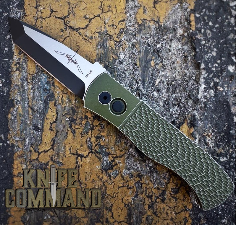 Pro-Tech Knives Emerson CQC7 Tanto Automatic Knife E7T15-BW Green