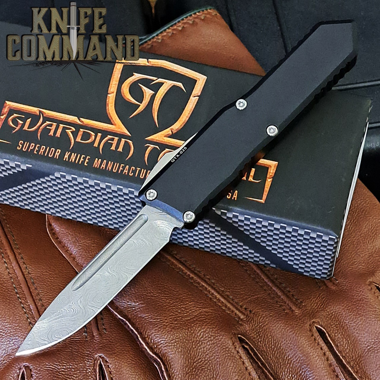 Guardian Tactical Custom GTX-025 OTF Automatic Knife Polished Damascus SE Blade 12-3711