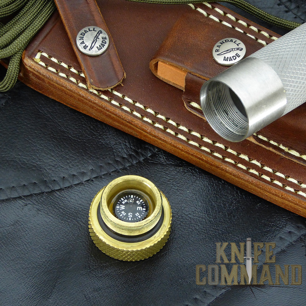 Randall Made Knives Model 18 Attack & Survival Knife.  Knurled handle with compass installed.