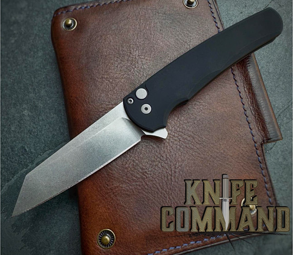 Pro-Tech Knives 5401 Malibu Manual Flipper Knife Folder 3.25" Stonewash MagnaCut Reverse Tanto Blade