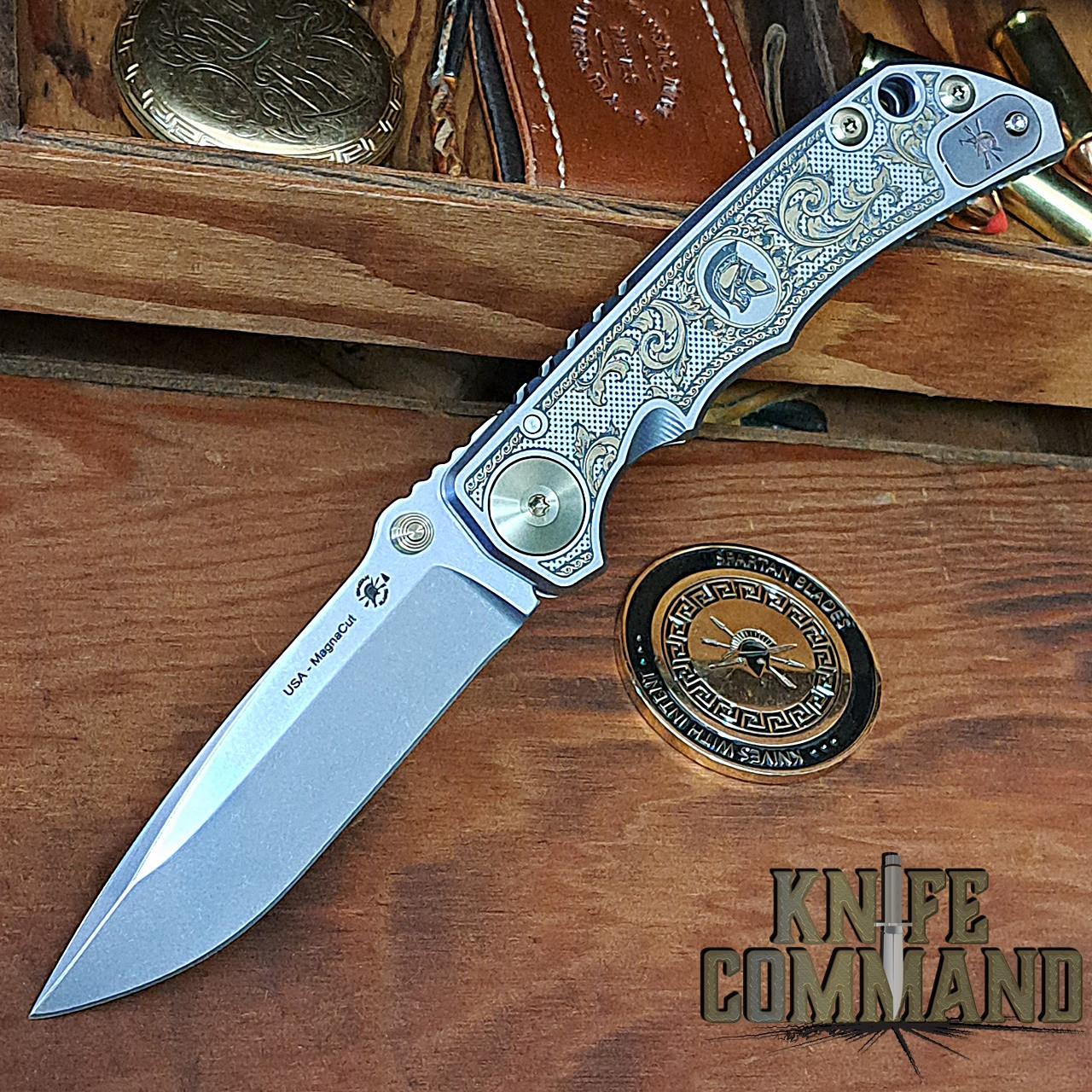 Spartan Blades Custom Harsey Folder Special Edition Flourshes
