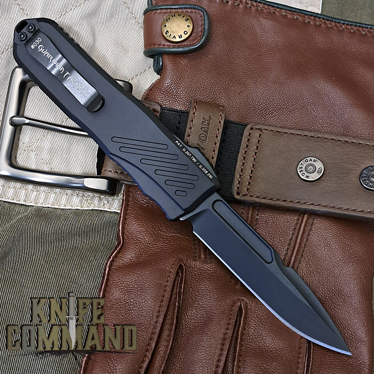 Guardian Tactical Recon-035 G2 OTF Elmax Automatic Knife All Black Tactical 93111-G2