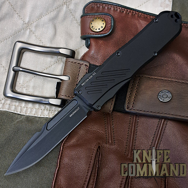 Guardian Tactical Recon-035 G2 OTF Elmax Automatic Knife All Black Tactical 93111-G2