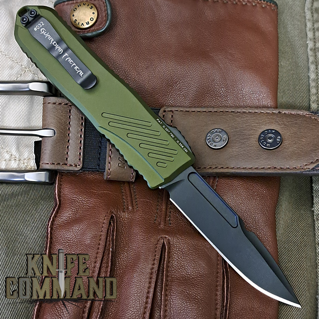 Guardian Tactical Recon-035 G2 OTF MagnaCut Automatic Knife OD Green Black 98111-G2