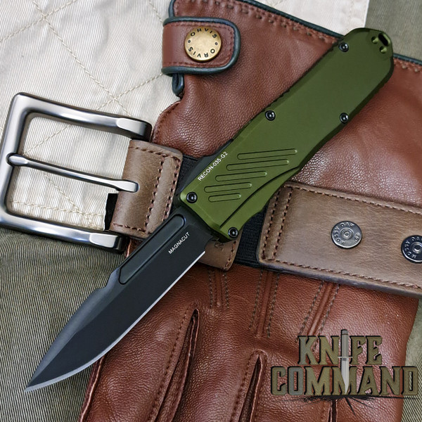 Guardian Tactical Recon-035 G2 OTF MagnaCut Automatic Knife OD Green Black 98111-G2