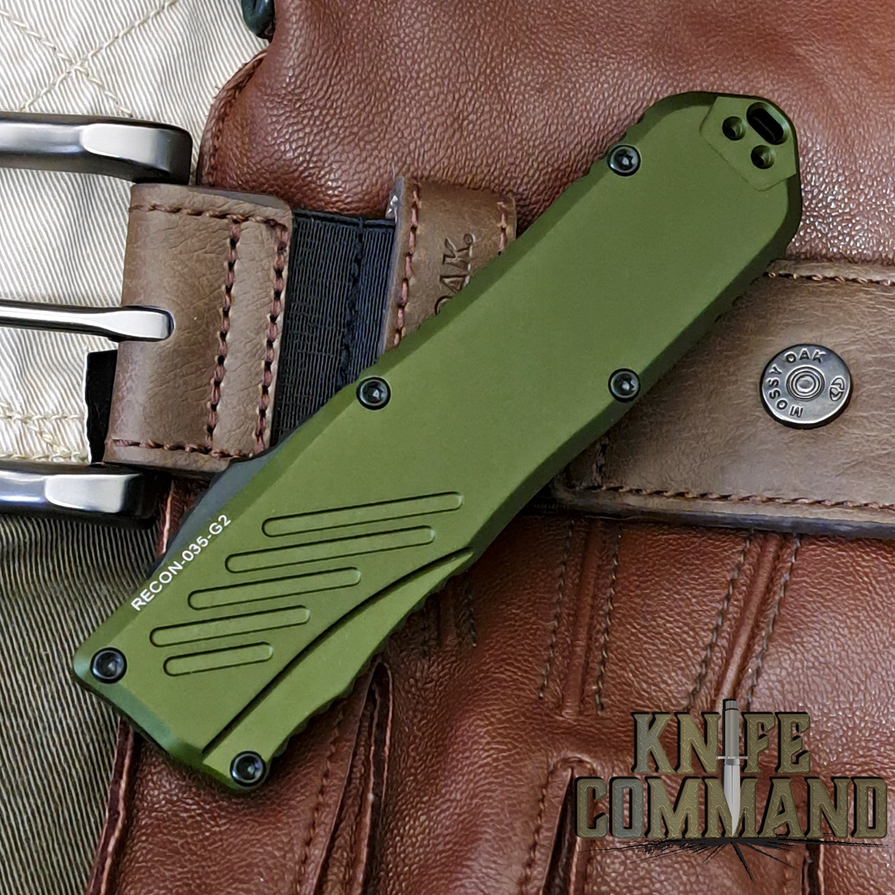 Guardian Tactical Recon-035 G2 OTF MagnaCut Automatic Knife OD Green Black 98111-G2