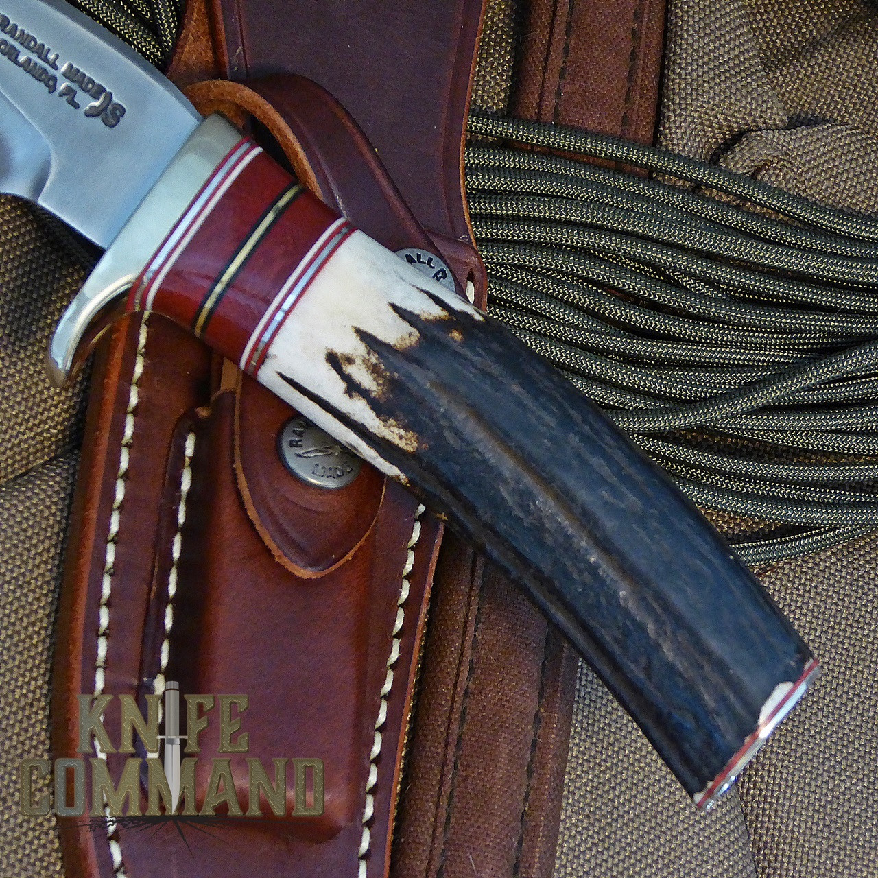 Randall Made Knives Model 27 Trailblazer Stag Hunting Knife.  Nickel silver guard.