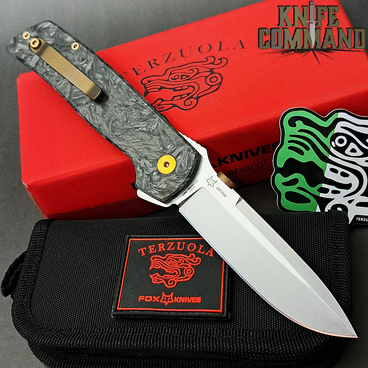 Fox Knives Bob Terzuola ATCF OG Carbon Fiber Original Gangster Christmas Edition Knife