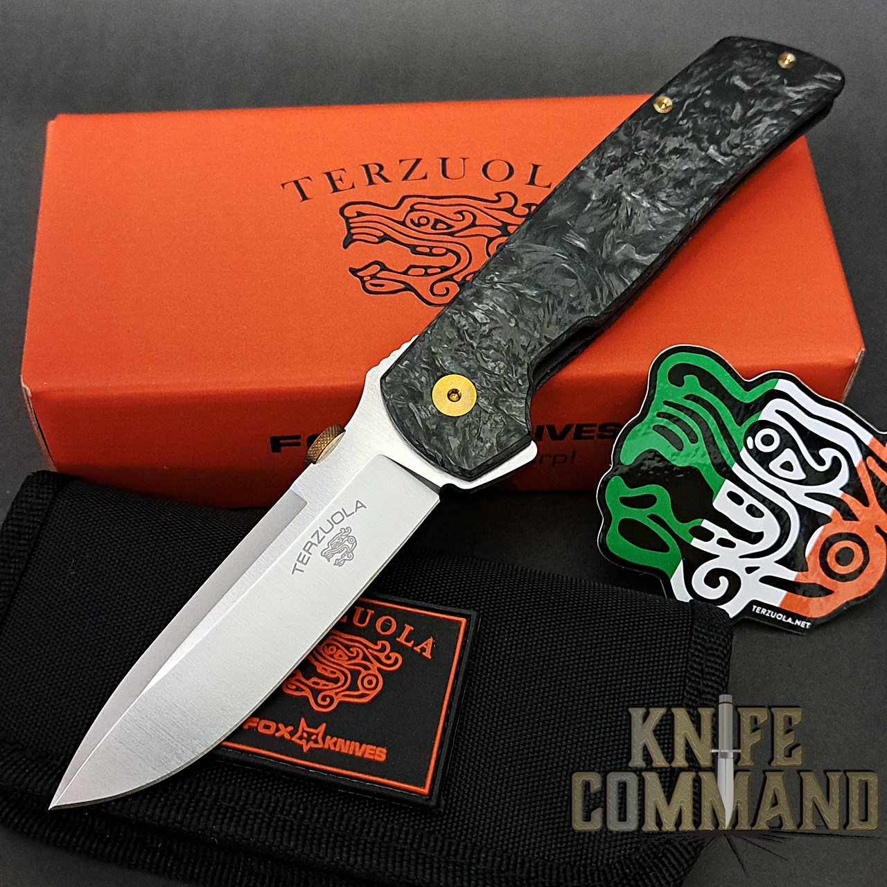 Fox Knives Bob Terzuola ATCF OG Carbon Fiber Original Gangster Christmas Edition Knife