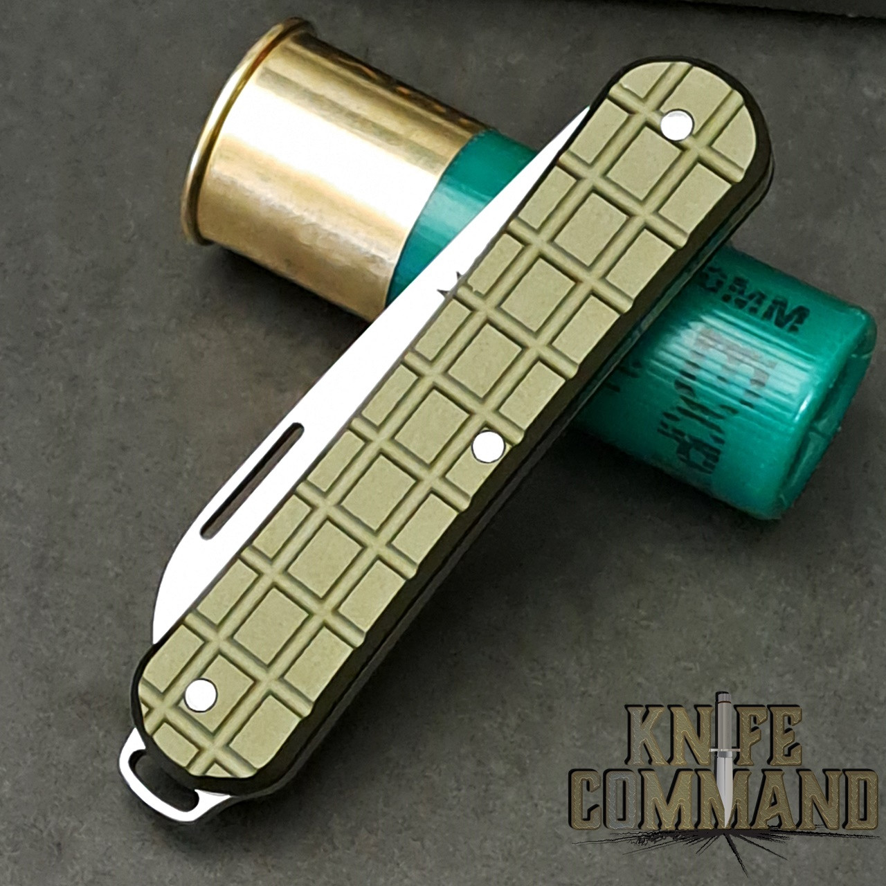 Fox Knives Vulpis OD Green Grenade Pattern Gentleman's Folding Knife FX-VPGP130 MG