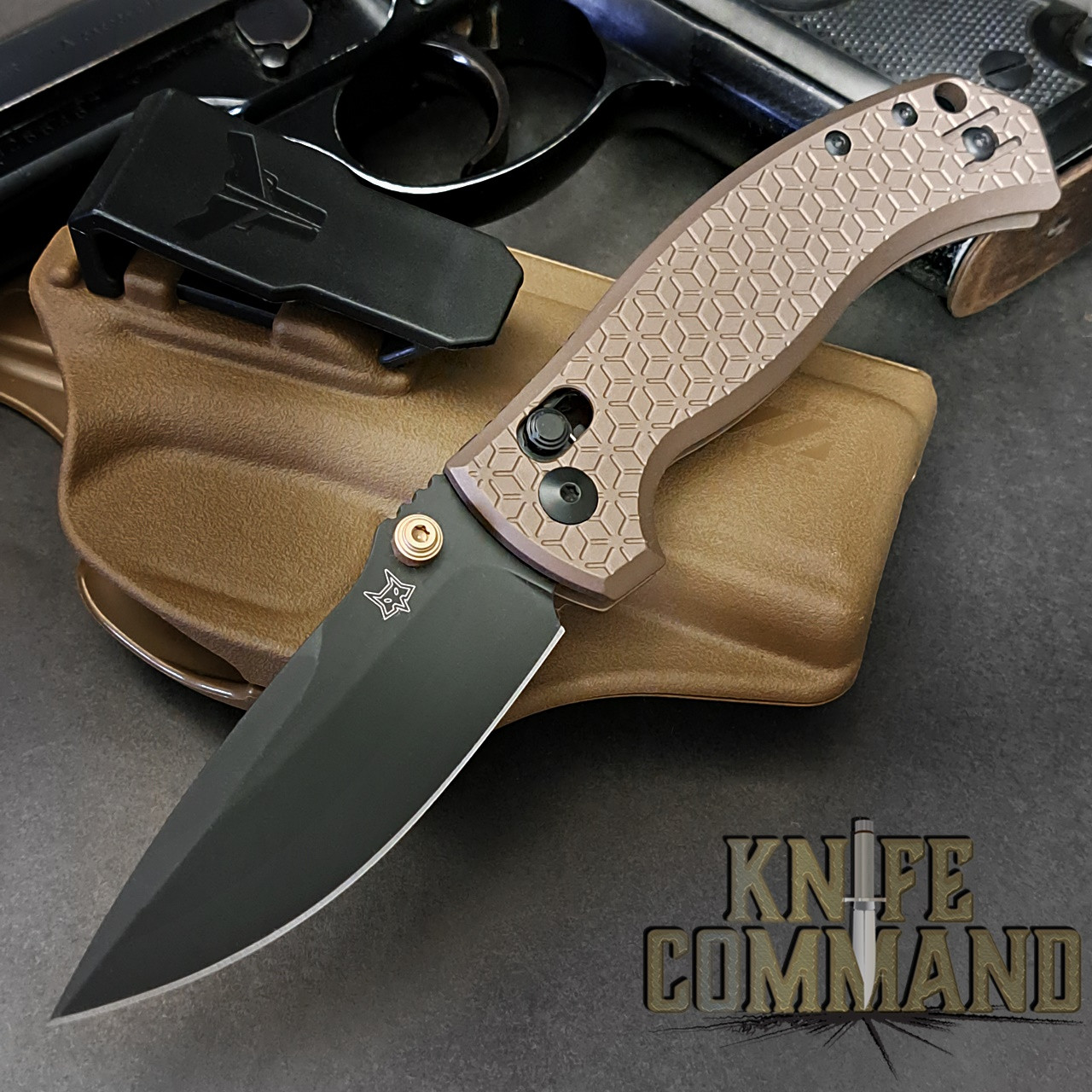 Fox Knives Les George Anzu Bronze Anodized Aluminum MagnaCut