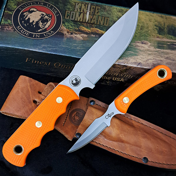 Knives of Alaska Bush Camp Blaze Orange Suregrip Hunting Knife Combo 00036FG