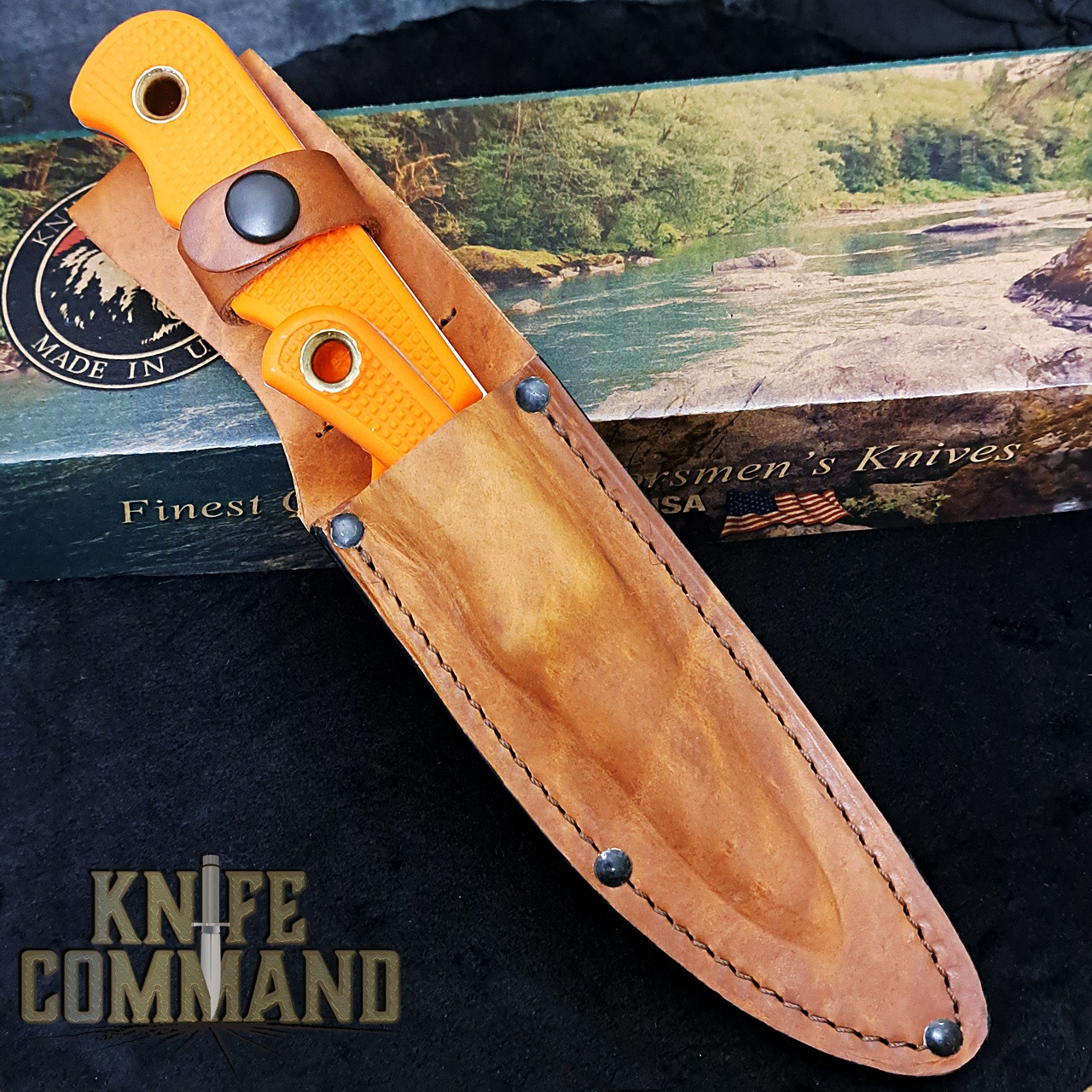 Knives of Alaska Bush Camp Blaze Orange Suregrip Hunting Knife Combo 00036FG