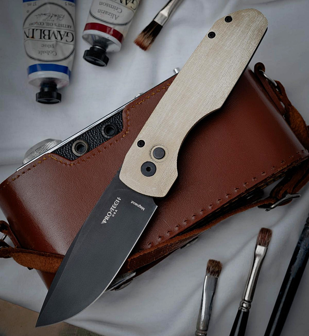 Pro-Tech Knives Vero Synapse Green Micarta Automatic Knife Folder