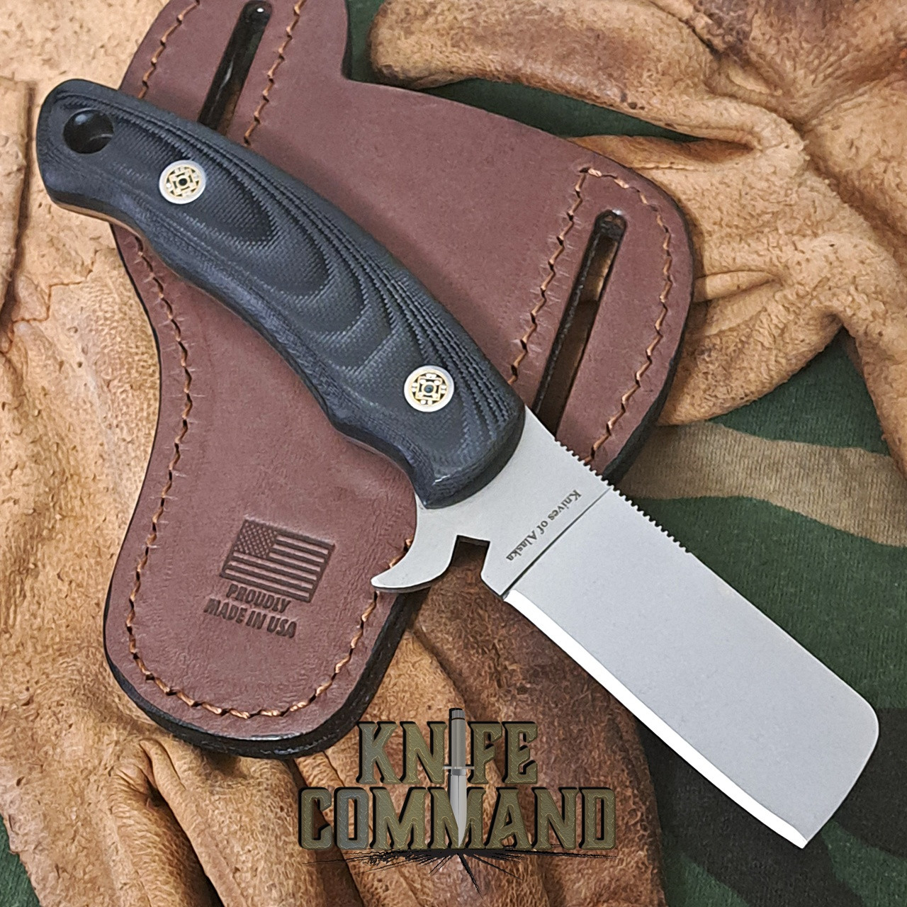 Knives of Alaska Black G10 Bull Cutter Cowboy Ranch Knife 00076FG