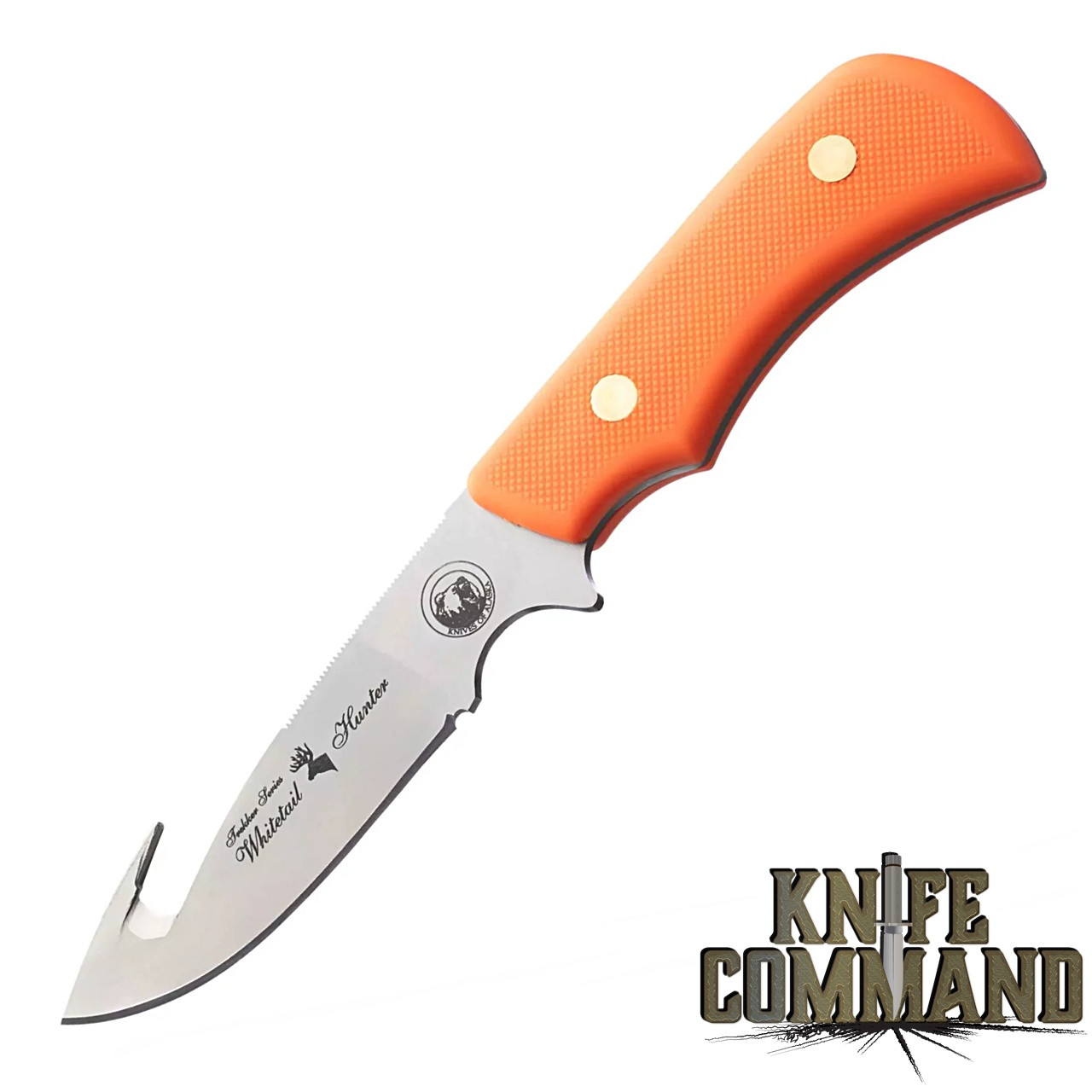 Knives of Alaska Trekker Whitetail Hunter Blaze Orange Suregrip Hunting Knife 00178FG
