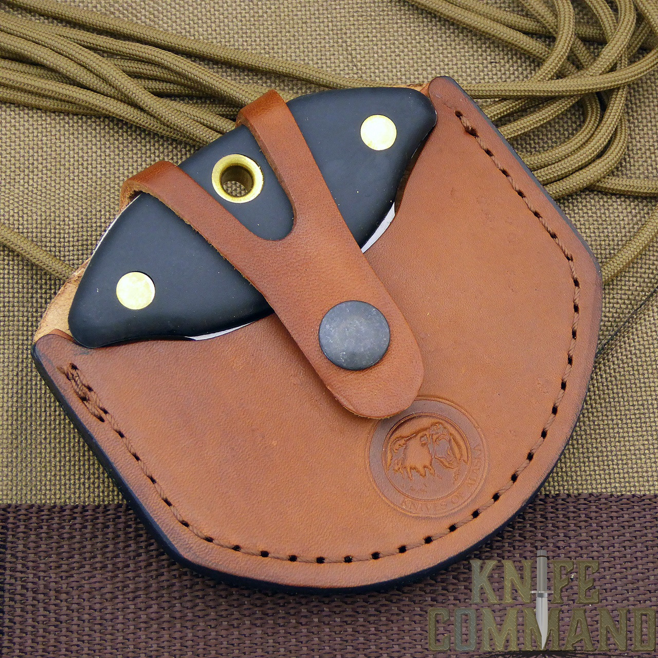 Knives of Magnum Ulu Hunting Alaskan Skinning Knife.  Fancy leather sheath.