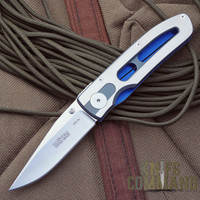 Klotzli Knives Walker 06-C Folding Knife.  Blue and Grey Titanium...what a combination!
