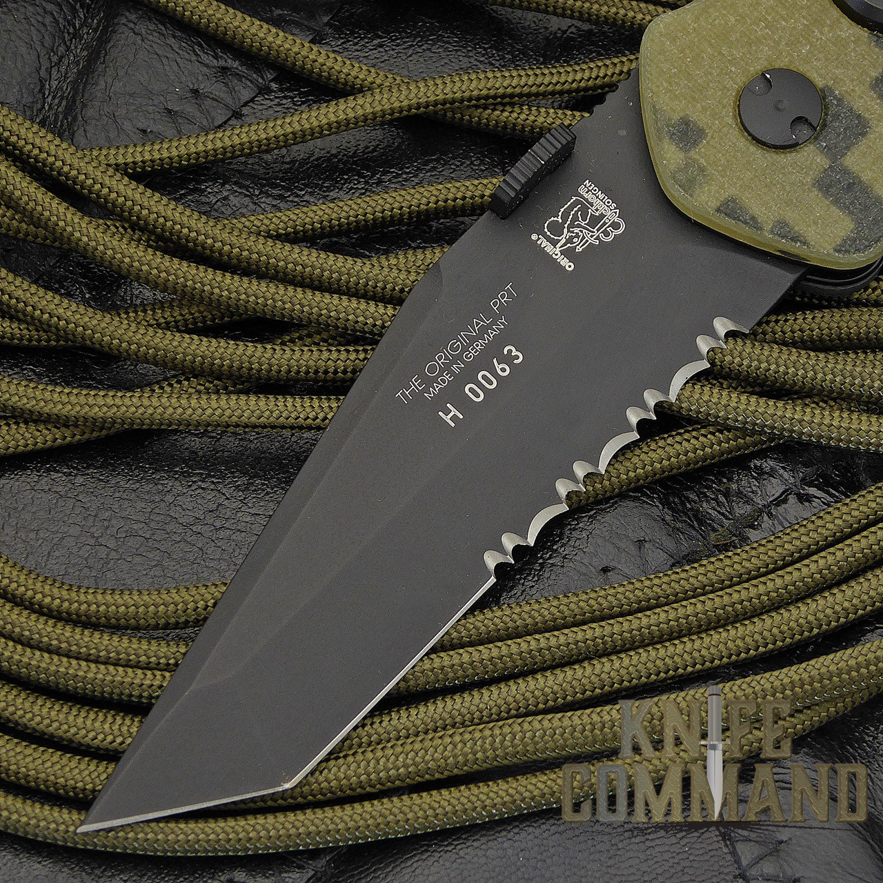 Eickhorn Solingen PRT X Digicam G10 Tanto Tactical Emergency Rescue Knife.  Black Kal-Gard coated blade.