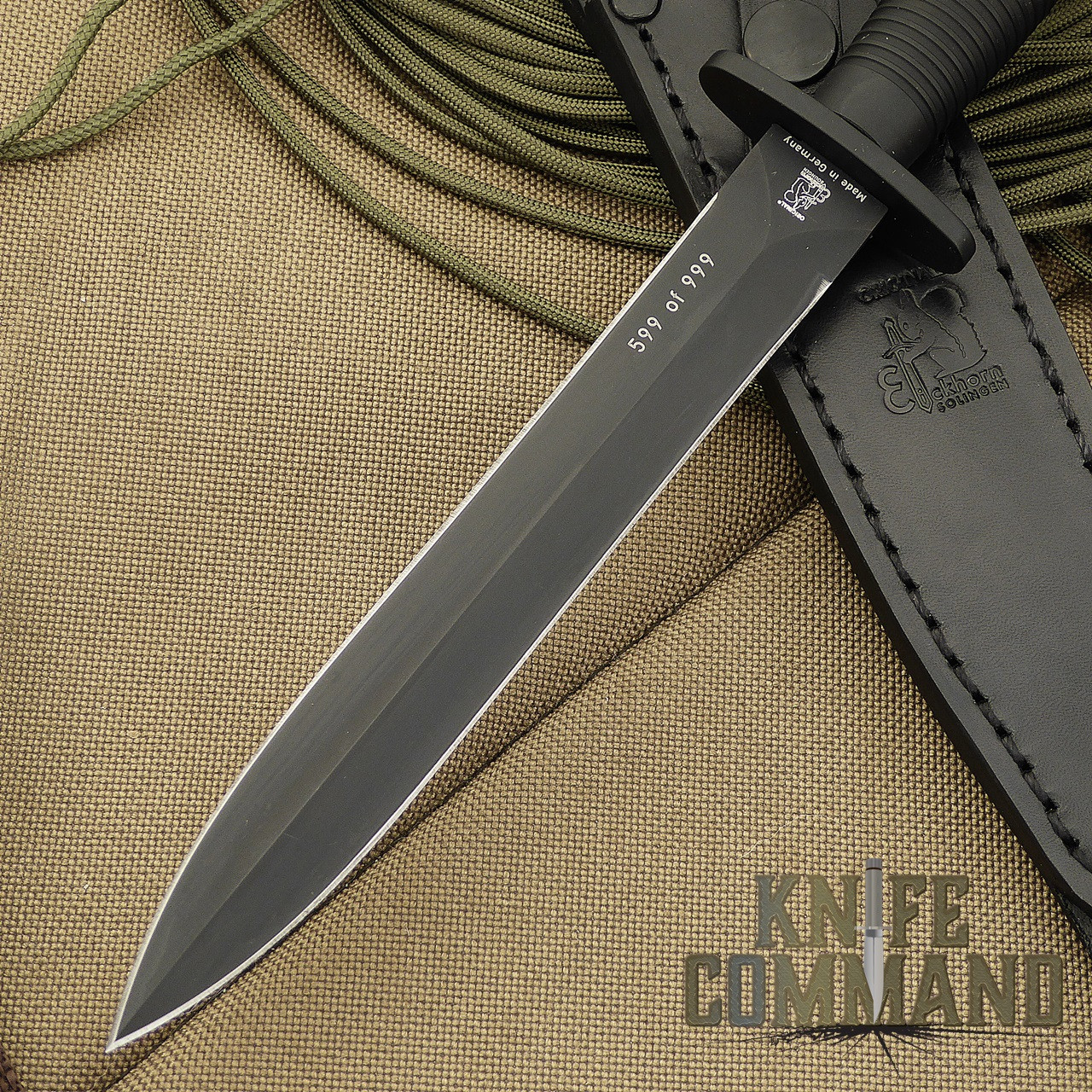 Eickhorn Solingen FS2000 Fairbairn Sykes Combat Dagger.  Black Kal-Gard coated Bohler 55Si7 steel.
