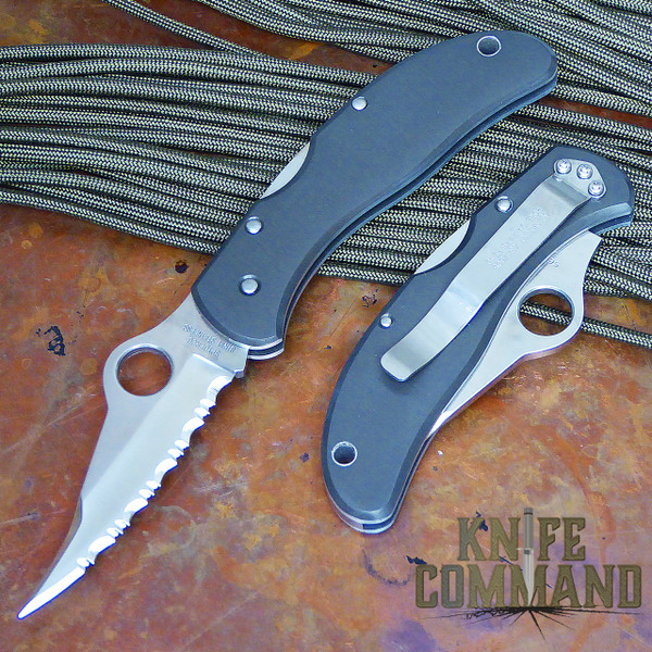 Spyderco Worker Tufram GIN-1 Serrated Edge Knife.  New old stock with minor marks on the Tufram.