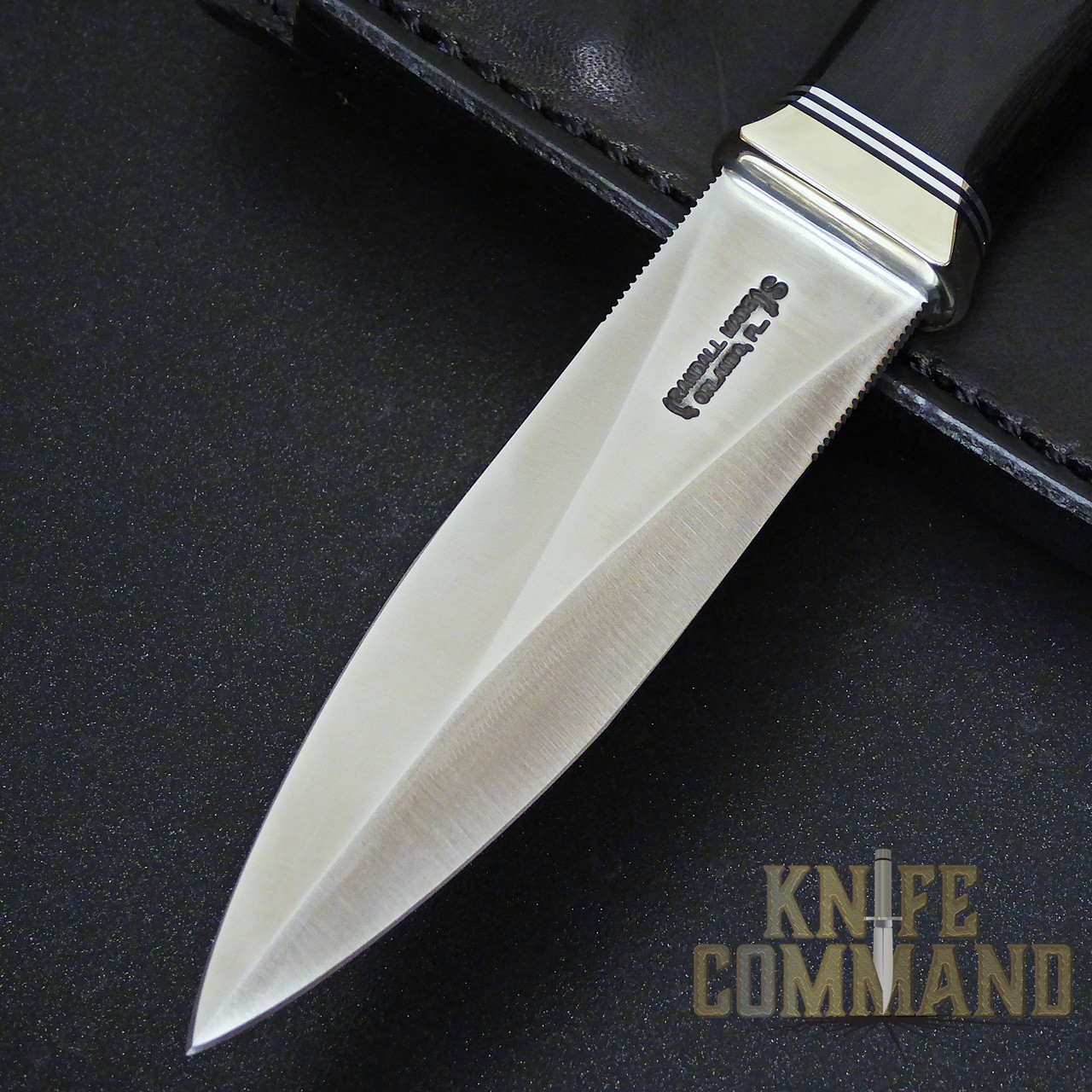Randall Made Knives Model 24 Guardian Black Micarta Custom Police Knife.  Stainless and Nickel Silver.