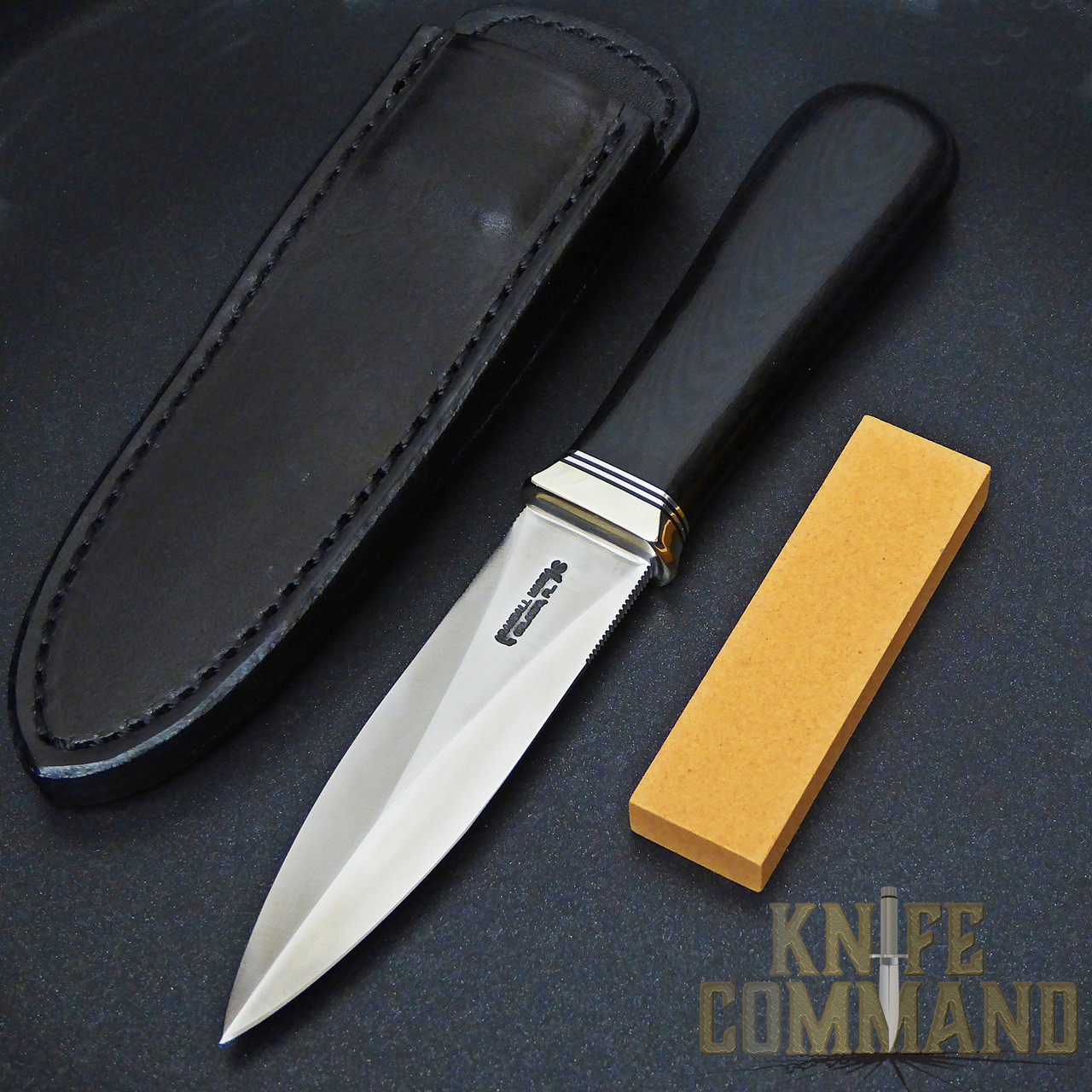 Randall Made Knives Model 24 Guardian Black Micarta Custom Police Knife.  New with Black sheath and hone.