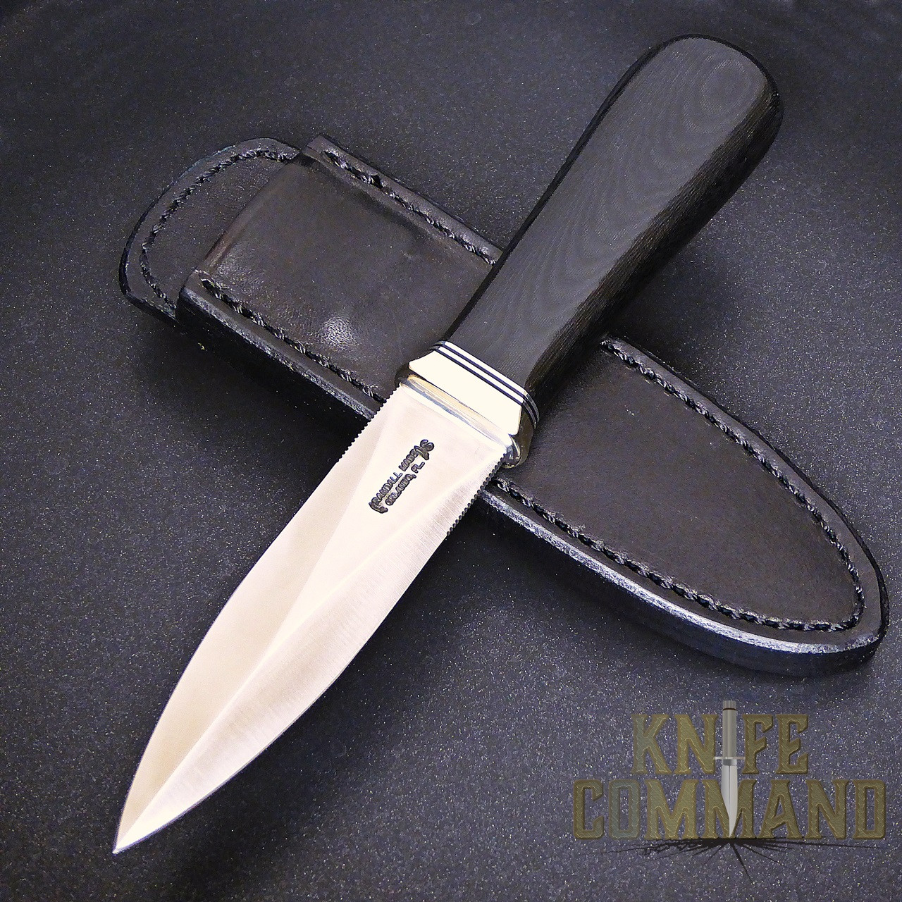 Randall Made Knives Model 24 Guardian Black Micarta Custom Police Knife.  Perfect for Law Enforcement.