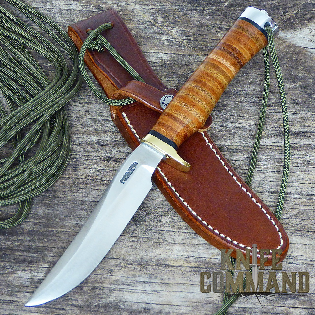 Randall Made Knives Model 7 Fisherman Hunter 5" SS Knife.  Single finger grip handle.
