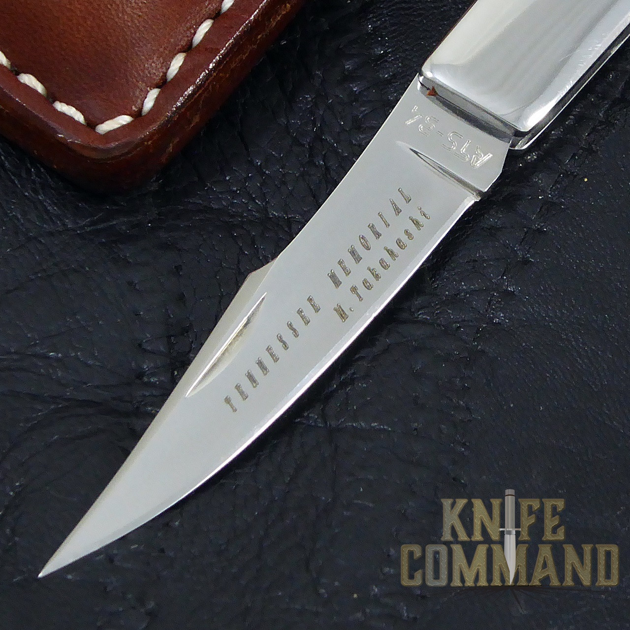 G Sakai Tennessee Memorial Takahashi Stag Pocket Knife S.  High polished ATS-34 stainless steel blade.