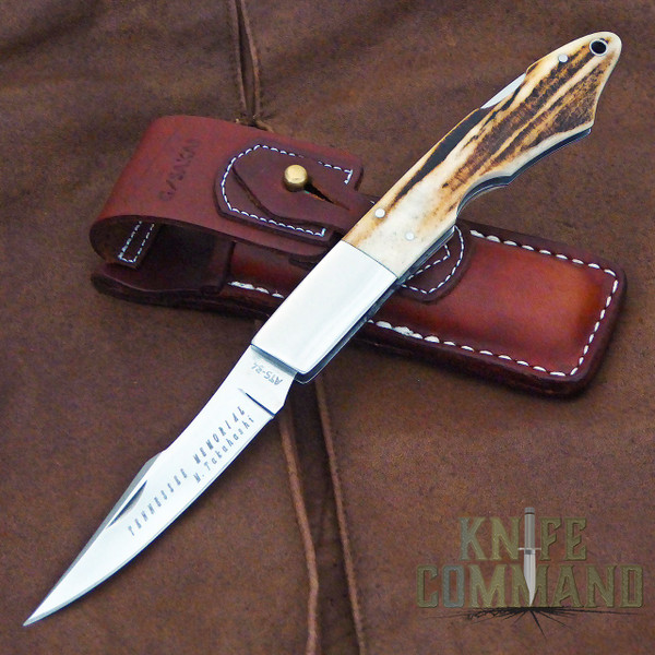 G Sakai Tennessee Memorial Takahashi Stag Pocket Knife Large 10398.  Large, 9-1/4" overall.
