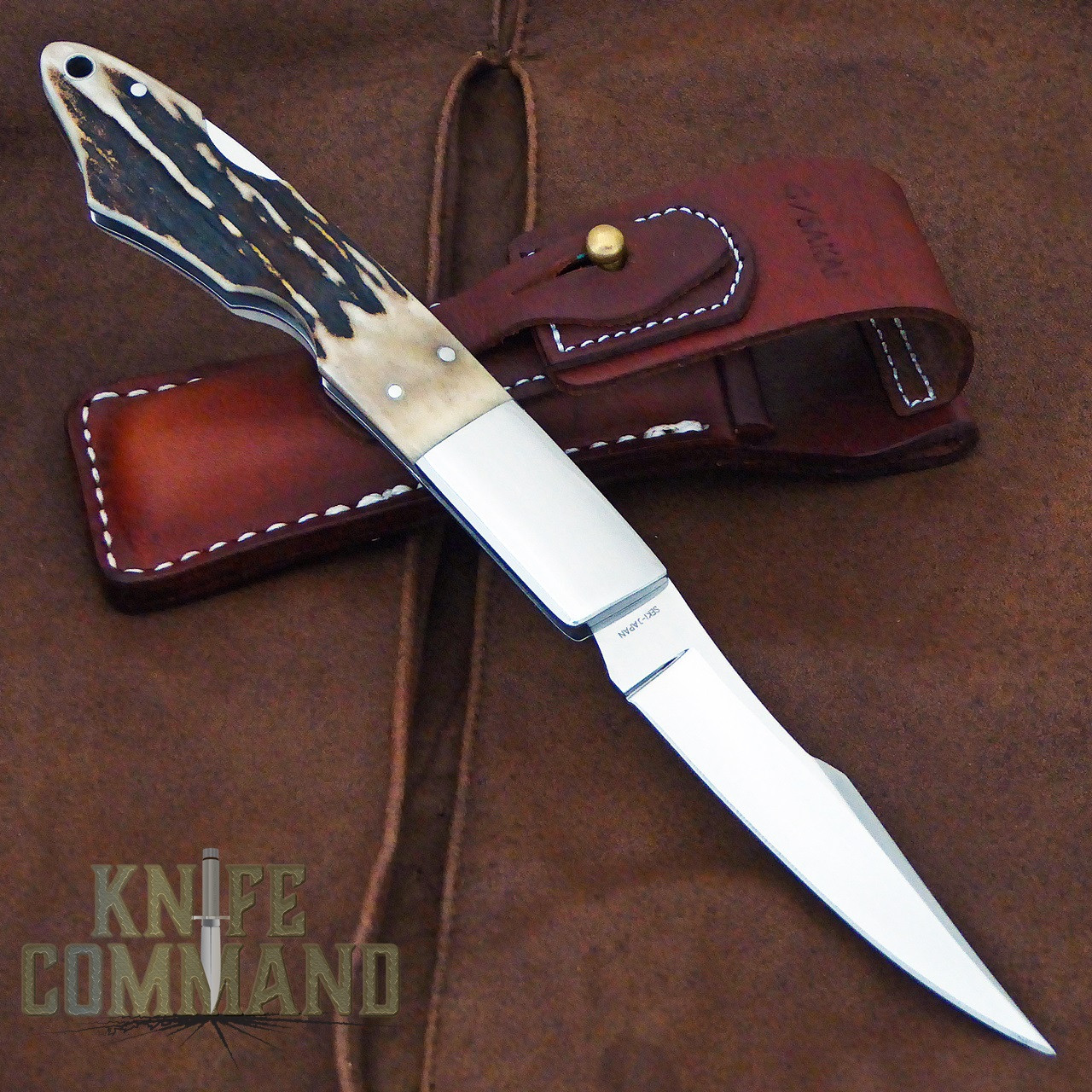 G Sakai Tennessee Memorial Takahashi Stag Pocket Knife Large 10398.   Handmade, solid lock back design.