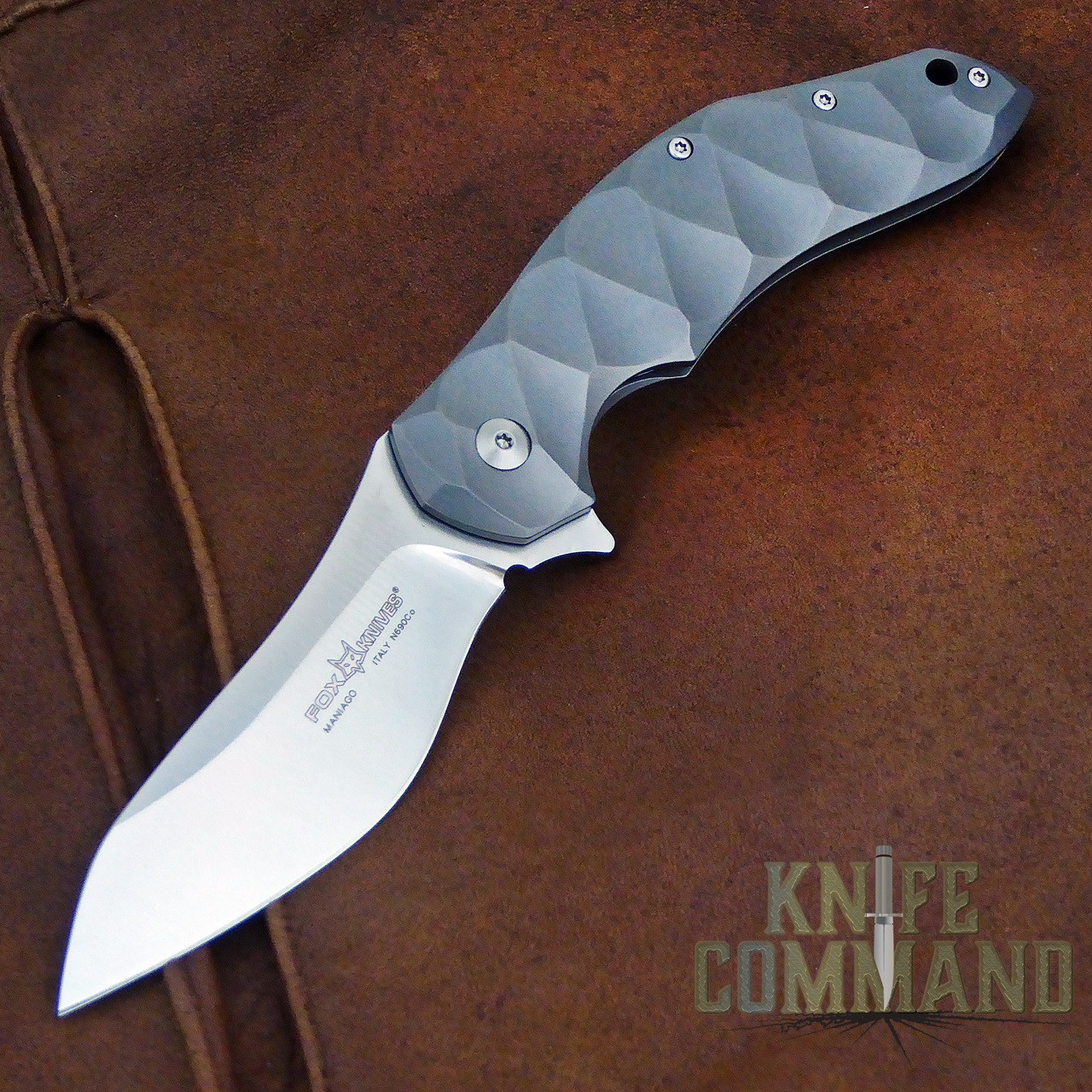 Fox Knives Jens Anso Titanium Framelock Flipper Knife FX-302.  Redesigned with ball bearing flipper pivot.