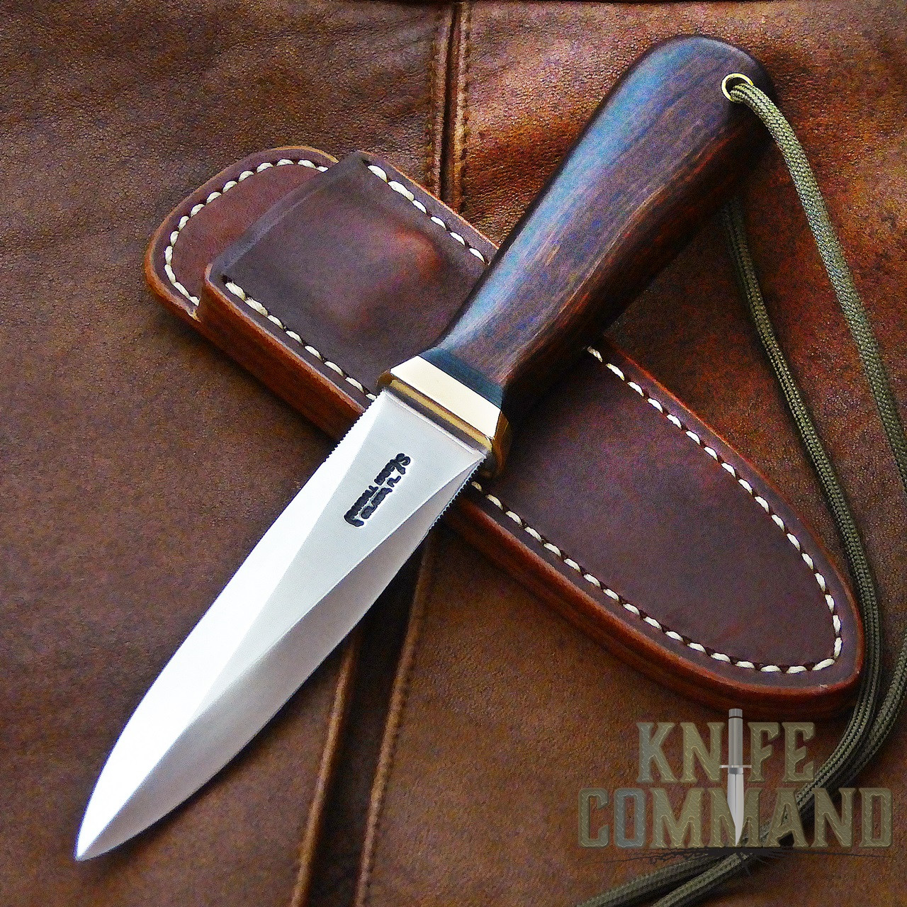 Randall Made Knives Model 24 Guardian Ironwood and Brass Boot Wrist Thong Knife.  Beautiful Ironwood handle.