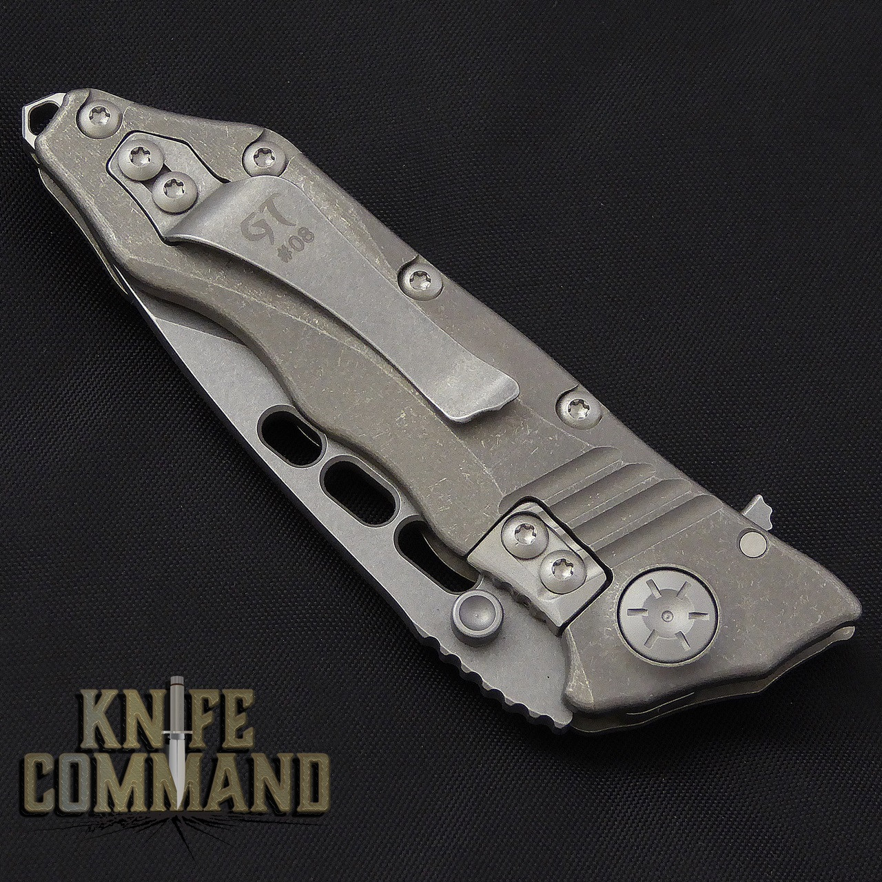 Guardian Tactical Helix Nano Titanium Flipper Knife Stonewash 66511.  Lock bar with a replaceable hardened steel insert.